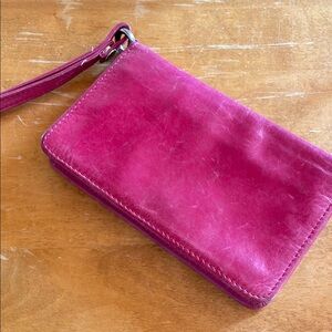 HOBO Pink Leather Wristlet